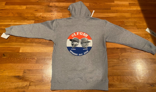 NY Mets - Felpa con cappuccio grigia LFGM - Taglia XL - Alonso /DeGrom 2020 Opening Day - Nuova con etichette - Rara - Foto 6 di 6