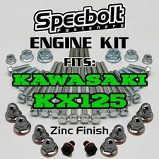 KX125 Engine Bolt Kit for Rebuild of Kawasaki KX 125 Specbolt OE ZINC Fasteners