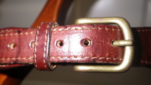 USA Made Vintage Leather & Elastic Cotton Braid Belt Kids XS Adjustable 5 Holes - Picture 6 of 12