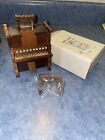 Miniature Dollhouse Wood Pump Organ & Bench Music Box Plays Love Story Box New