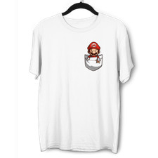 Image of Mario in the pocket Cute Old Fashion Retro Unisex T-Shirt