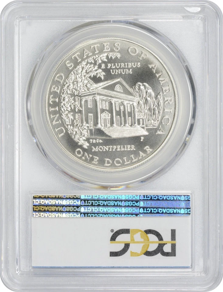 1999-P Dolley Madison Silver Commemorative Dollar MS70 PCGS Mint State 70 - Image 2 of 2