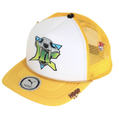 Puma Hometown Heroes Logo Trucker Hat Cap Limited Edition New Yellow/White NIB