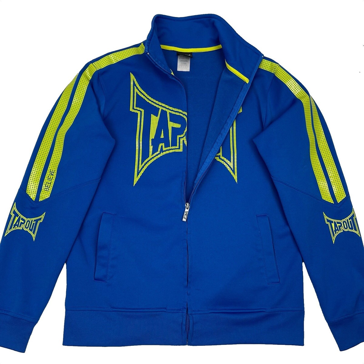 tapout パーカー Tapout Full Zip Track Jacket Blue Spell Out Sweatshirt