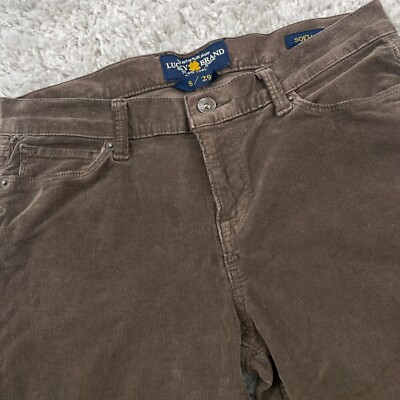 Lucky Brand Sofia Skinny Corduroy Pants Women's (29x26) Brown Mid-Rise  Ankle