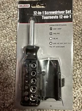 12 IN 1 SCREWDRIVER & SOCKET SET W/5 SOCKETS, SOCKET ADAPTOR  4 SD BITS NIB