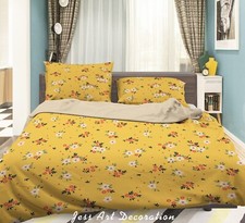 3D Floral Pattern Yellow Red Quilt Cover Set Duvet Cover Bedding Pillowcases