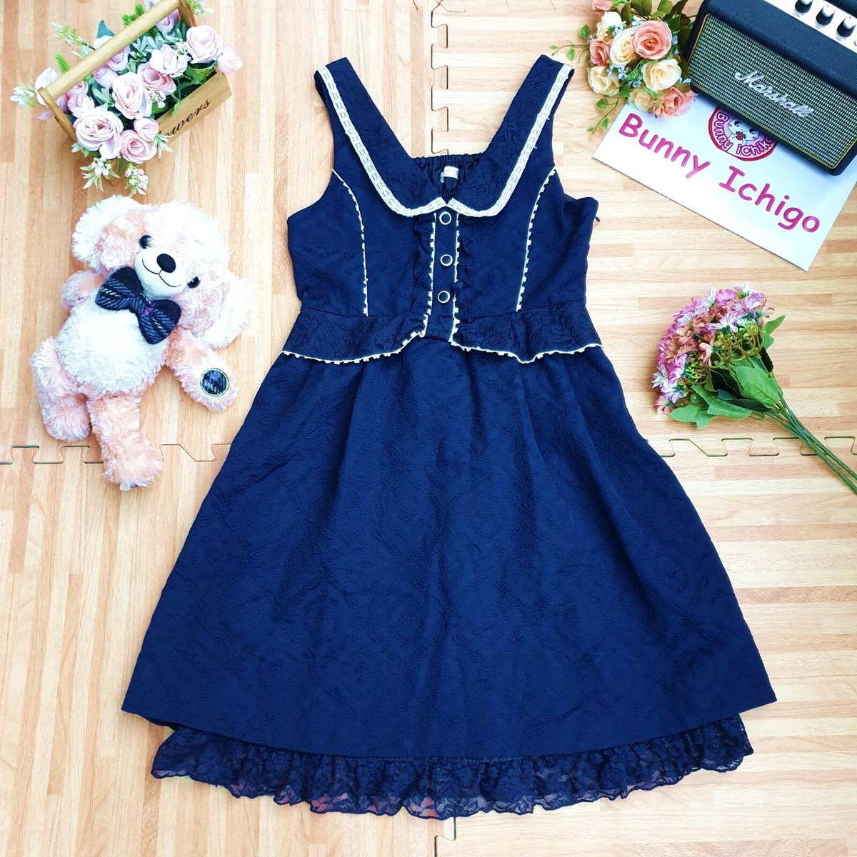 axes femme women Floral Lace Dress Lolita Mori girl Hime Gyaru Tokyo cute