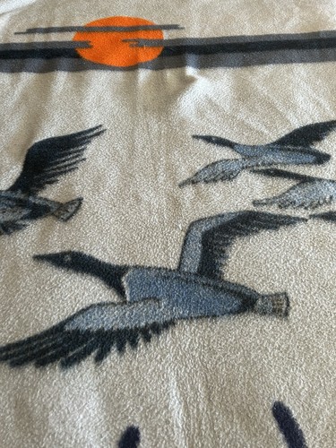 Tejedores de Safari de Colección Reversible con Manta Alemana Azul Naranja Patos 60"x78" - Imagen 4 de 18