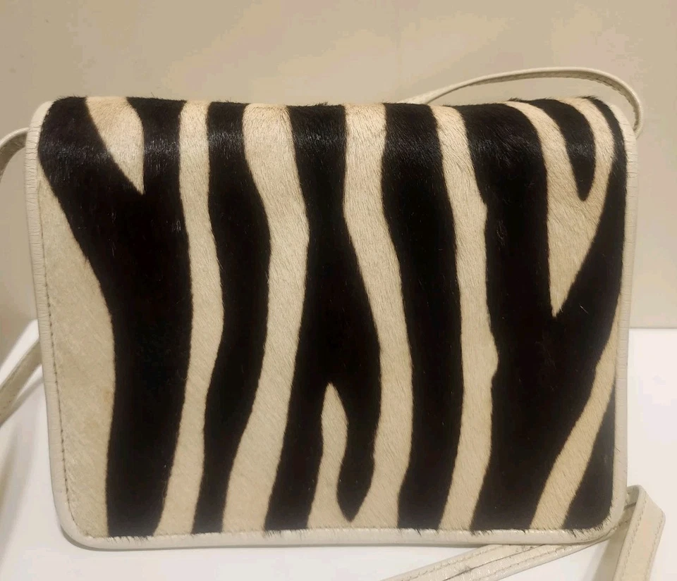 Vintage Mint 1970s Pierre Cardin Leopard Calfshair/Vinyl Small Crossbody Bag - Image 2 of 4