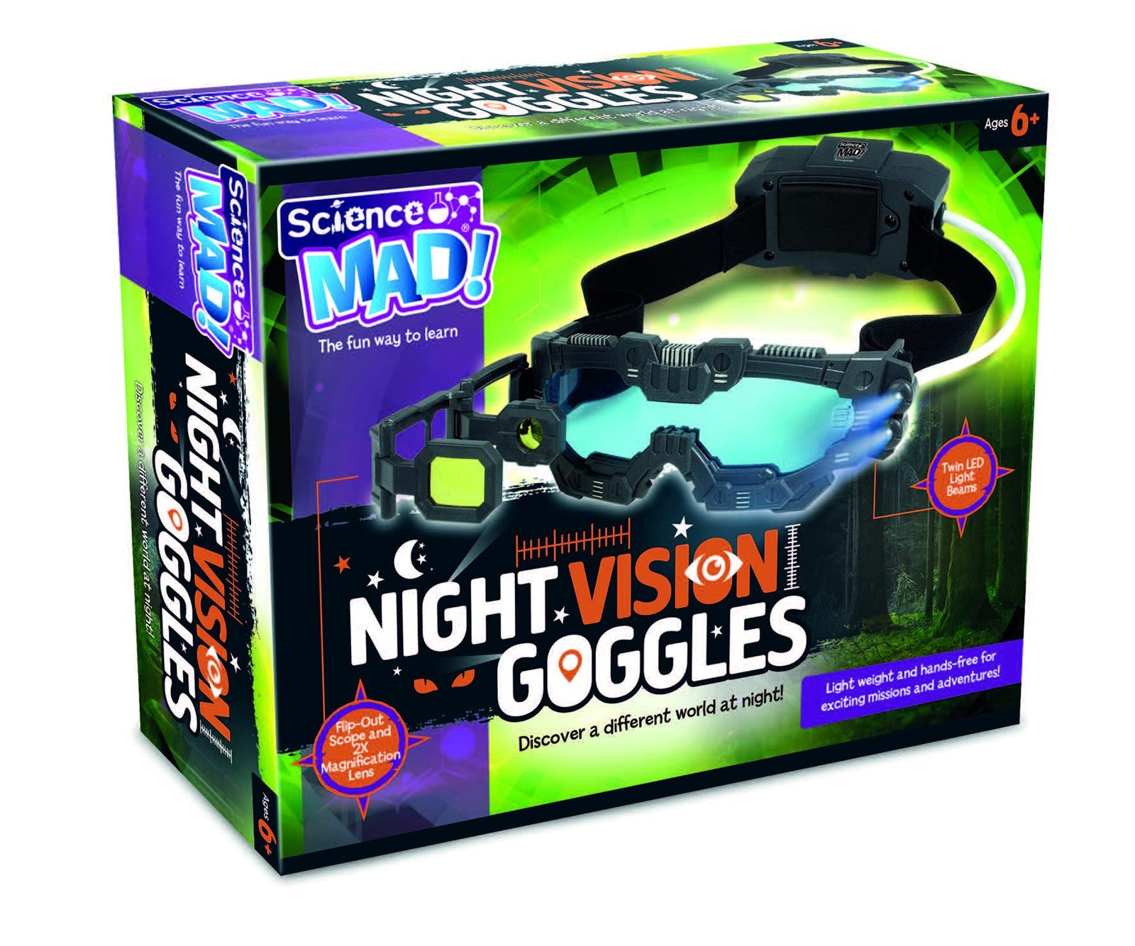 ! Night Vision Goggles For Kids - For Fun Night Missions - Lightweight, Flip ...
