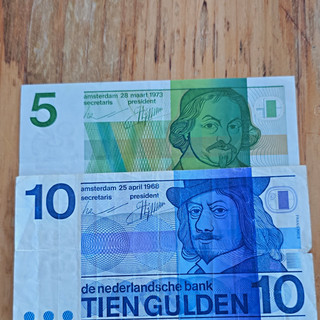 De Nederlandsche Bank Netherlands 5 & 10 Gulden Notes 1968/1973 (2)