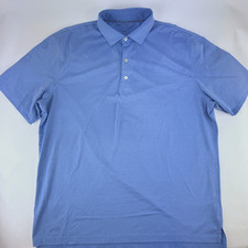 Johnnie-O Mens XL Blue Performance Polo Shirt Lightweight Poly Stretch Golf