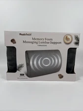 HealthTouch Black Pillow Memory Foam Massaging Lumbar Support with Vibration