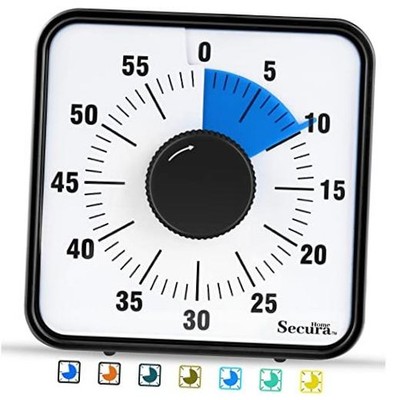 60-Minute Visual Timer, 7.5 Inch Oversize Countdown Timer Regular Navy Blue