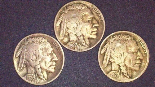 1927 D - 1927 P- 1926 P  Buffalo Nickels- All Good Cond.