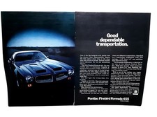 1972 Pontiac Firebird 455 Formula Vintage 2 Page Car Print Ad Gm