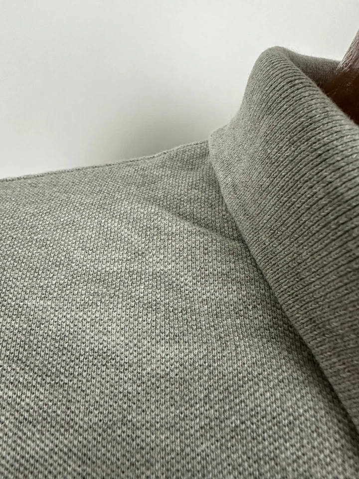 Vintage Ralph Lauren Polo Shirt Men XL Long Sleeve Pique Knit Heather Gray Pony - Image 3 of 4