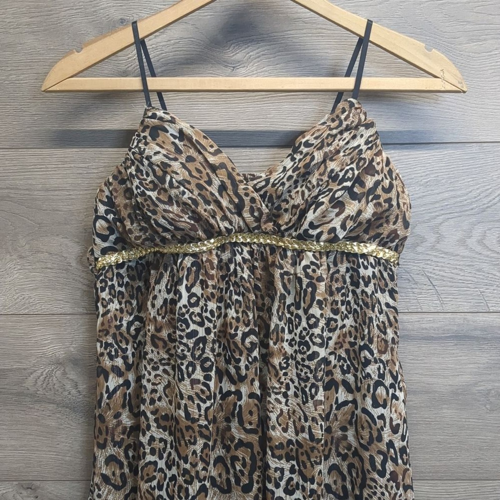 Ruby Rox Y2K Leopard Print Spaghetti Strap Top Wo… - image 1