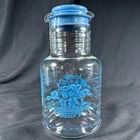 Vintage Pyrex Cornflower Country Blue Glass Juice 2 Qt Carafe W/ Lid 7520