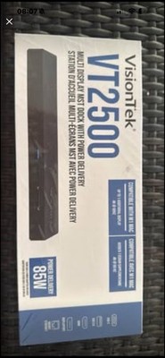 VisionTek VT2500 USB-C Docking Station Triple Display 85W PD HDMI DP GbE