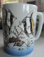 VTG  Embossed Tropical Fish Starfish OTAGIRI MUG 