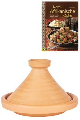 2er Set ORIGINAL Tajine Aladin Ø 26 cm + Nord-Afrikanische Küche Kochbuch