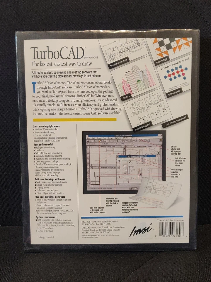 1992 TURBOCAD For Windows, 3.5" Discs Design Drafting Art Software IMSI - Image 2 of 4