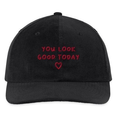You Look Good Today Positiver Spruch Mit Herz Bestickte Cord Cap, One size