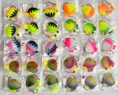 SUZIES SPINNERS-Walleye Crawler Harness 30 Pack 2 hook- #5 Colorado Blade
