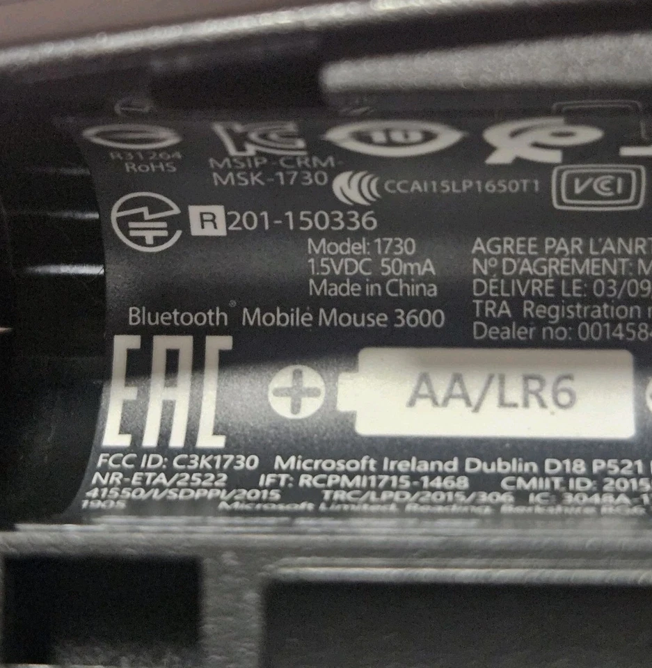 Microsoft Bluetooth Mobile Mouse 3600 Model 1730 Black - Image 4 of 4