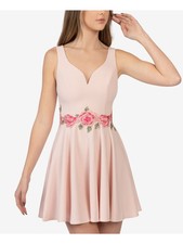 B DARLIN Womens Mini Dress Pink Sleeveless Button Closure Juniors 0