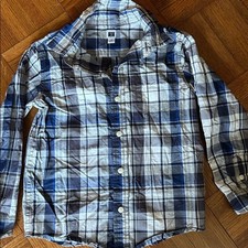 Janie and Jack Blue and White Checkered Button Down Shirt size 4