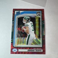 2024 Donruss #349 Jordan Travis Optic Rated Rookies Preview Red Wave