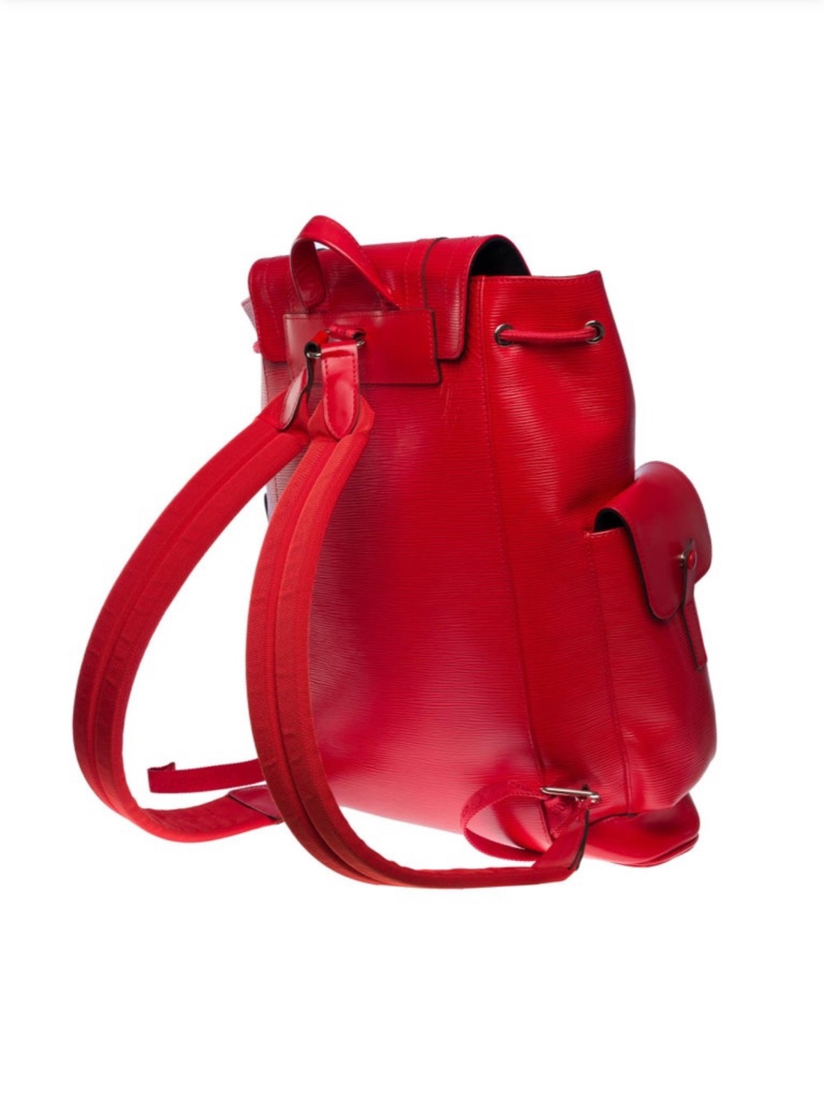 Rare LOUIS VUITTON x SUPREME M53414 Epi Christopher PM Backpack 17AW Red image 3