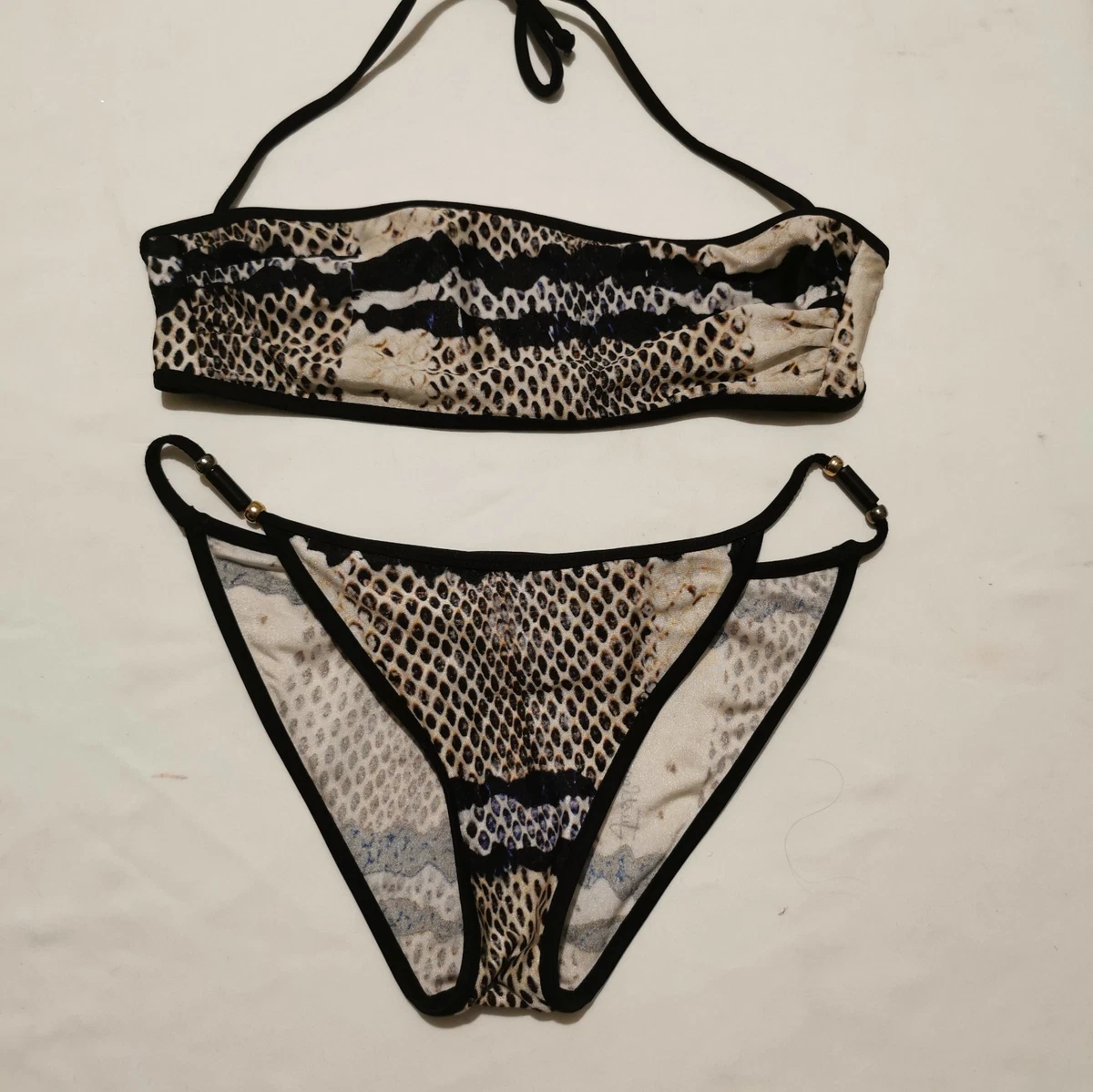 Bikini Roberto Cavalli Imprimé Animal - Taille S, Bonnet C, Fabriqué En Italie | Neuf Avec étiquette