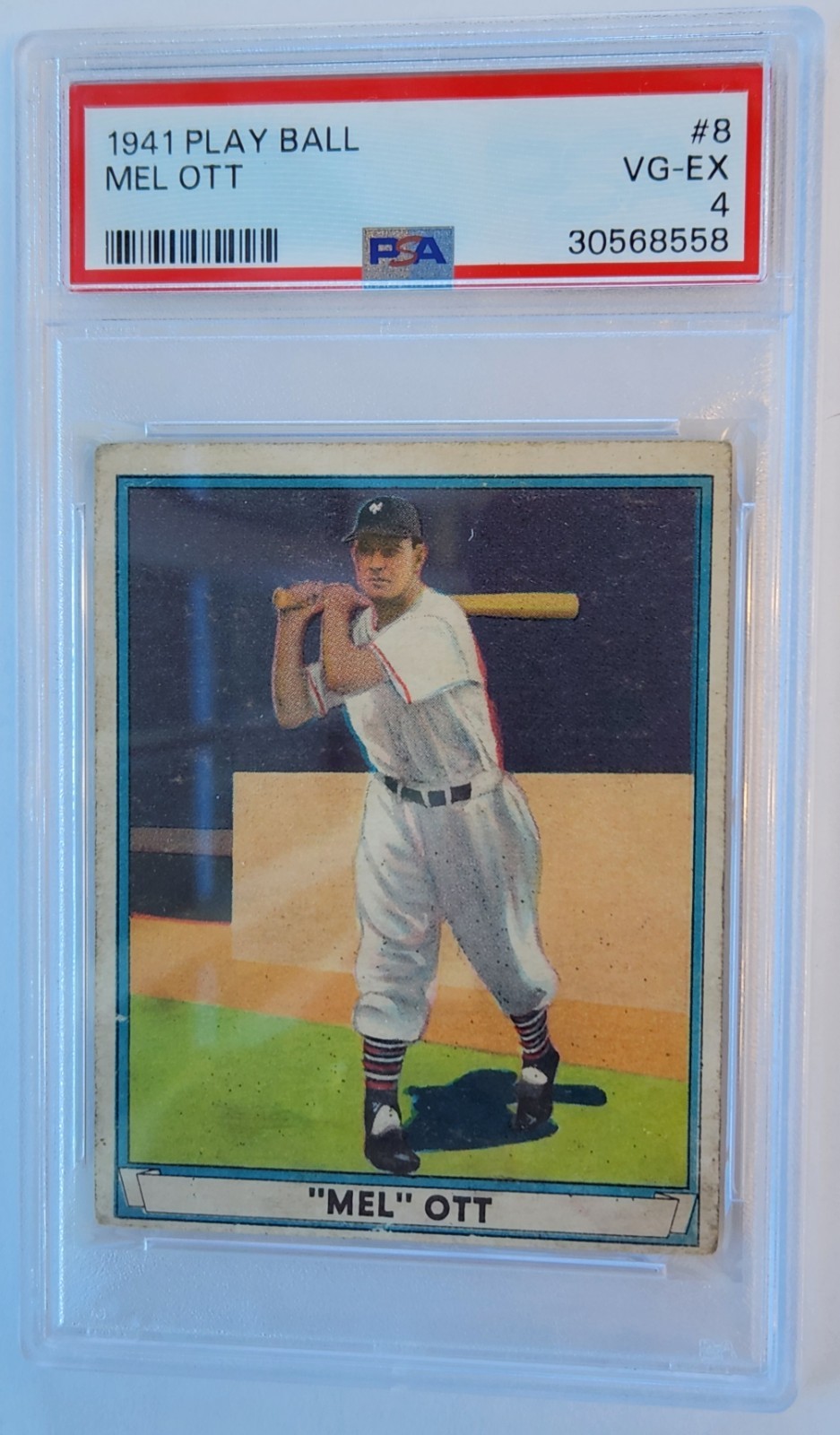 1941 Play Ball Mel Ott PSA 4 VG-EX - New York Giants Color Centered Amazing