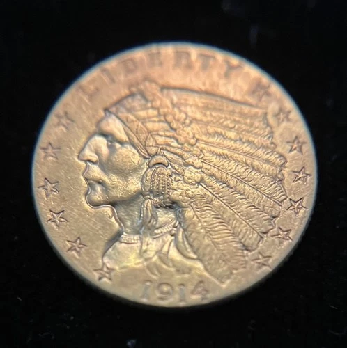 1914 U.S. $2.50 Gold Coin * Indian Head / Quarter Eagle