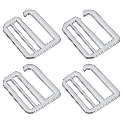 4Pcs 1.5'' Metal G-Hook Buckles Adjustable Flat Tri-Glide Slide Buckles, Silver