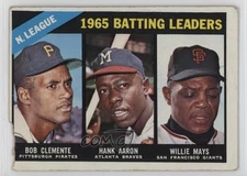 1966 Topps League Leaders Roberto Clemente Hank Aaron Willie Mays #215 HOF