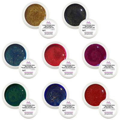 Premium Glittergel Golden Spark Collection in 8 Farben & im günstigen Set.