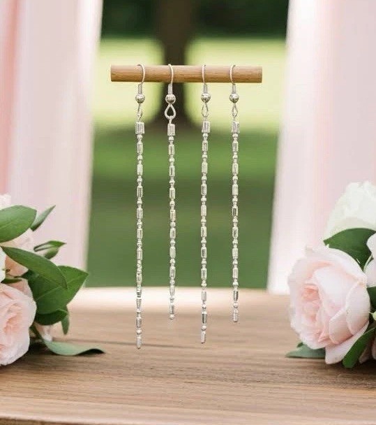 Pendientes Colgantes Largos Finos PLATA