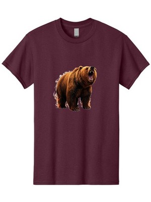 Brown-Bear Mens Graphic Tee, 100% Cotton, Casual Summer Wear