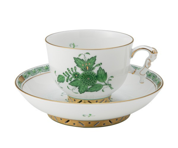 Herend Chinese Bouquet Green Cup Saucer Mandarin Apponyi Flower | eBay