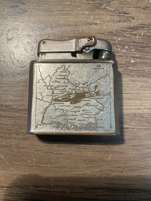 Vintage Ibelo Monopol  Lighter Berlin Germany W/ Airplane In Foreground