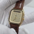 VINTAGE 1992 TIMEX #392 K CELL T-A5 ANALOG/DIGITAL GOLD TONE NEW BATTERY
