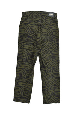 Express Women's Size 2 Straight Super High Rise Zebra Animal Print Green Black D