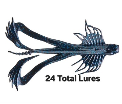 4 Pack (24 Total) 10,000 Fish Zuchi Bug Bass Fishing Lure Black