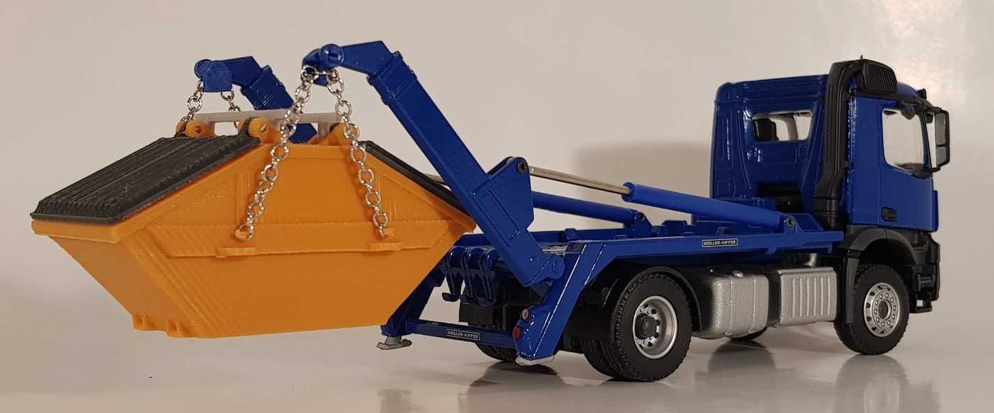 Benne à déchets MSM miniature 1/50 conteneur plastique 7m3 gravats