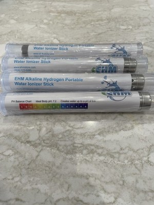 EHM Alkaline Hydrogen Portable Water Ionizer Stick Set of 4 Brand New Sealed